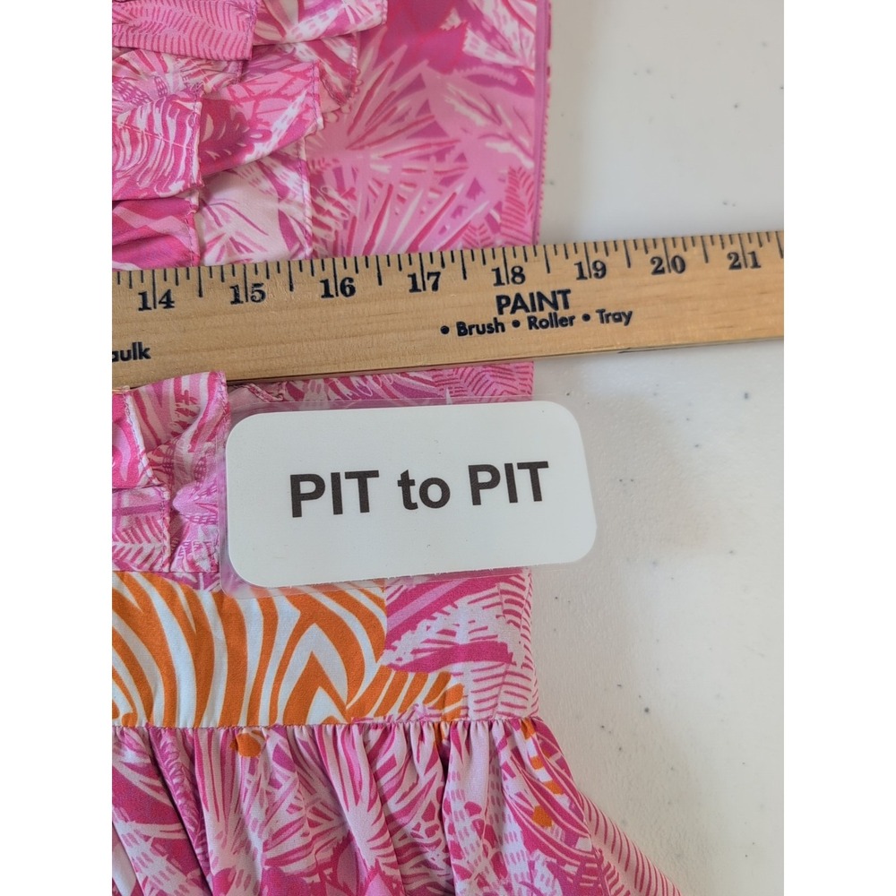New Sheridan French Stacey Maxi Pink Zebra Dress medallion flutter sleeve XL - Picture 10 of 12